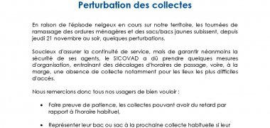 SICOVAD : Collecte perturbée