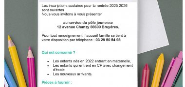 Inscriptions écoles 2025-2026