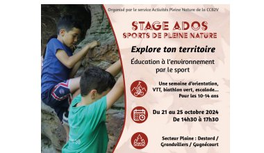 Vacances Toussaint : inscrivez votre ado au stage de sports de pleine nature !