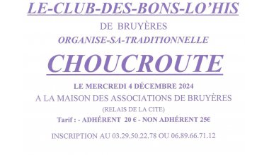 CHOUCROUTE DES BONS LO'HIS MERCREDI 04 DECEMBRE 2024